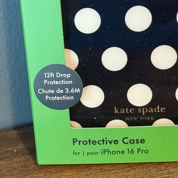 NWB Kate Spade Black and White Polka Dot Case for iPhone 16 Pro - Picture 3 of 5